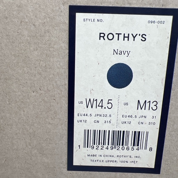 Rothy’s Men’s RS01 Sneaker Navy Blue Size 13 NEW IN BOX Sustainable Knit Lace Up - Picture 4 of 12